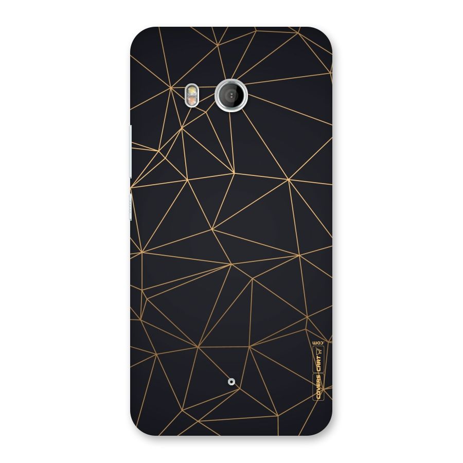 Black Golden Lines Back Case for HTC U11