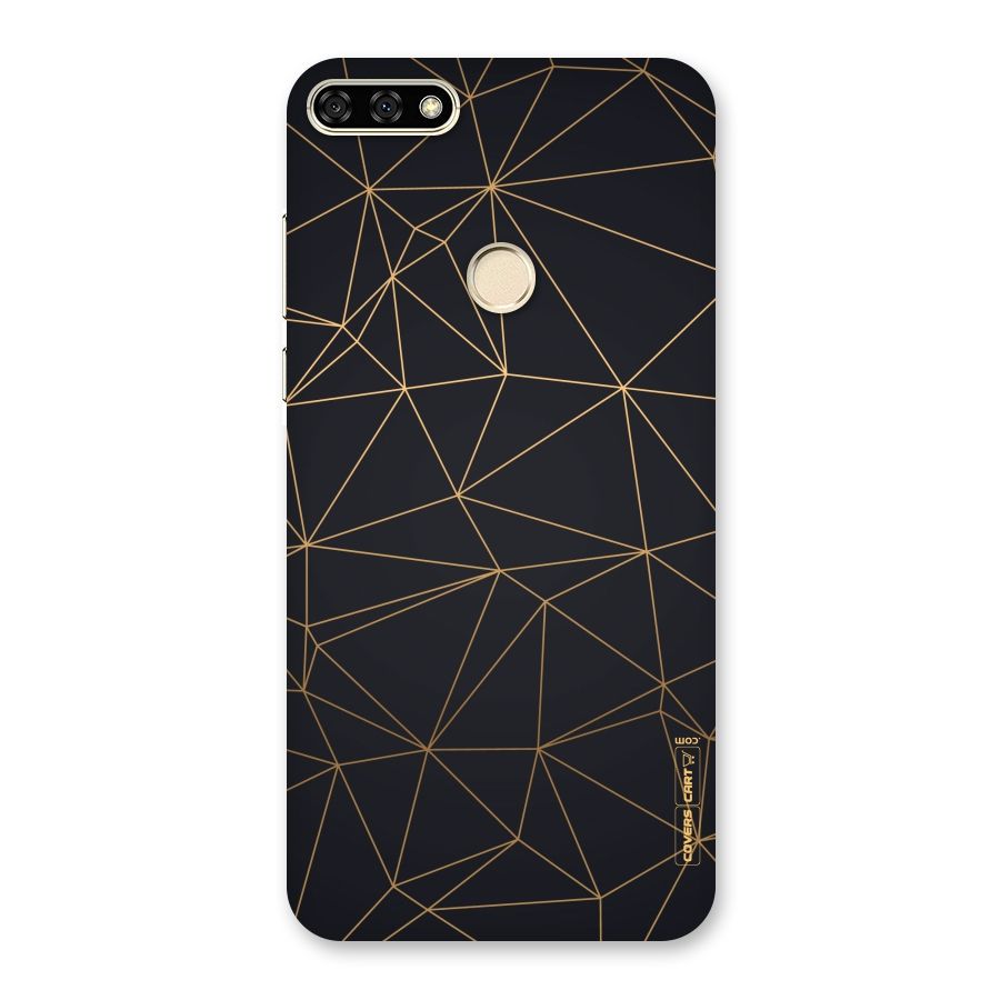 Black Golden Lines Back Case for Honor 7A