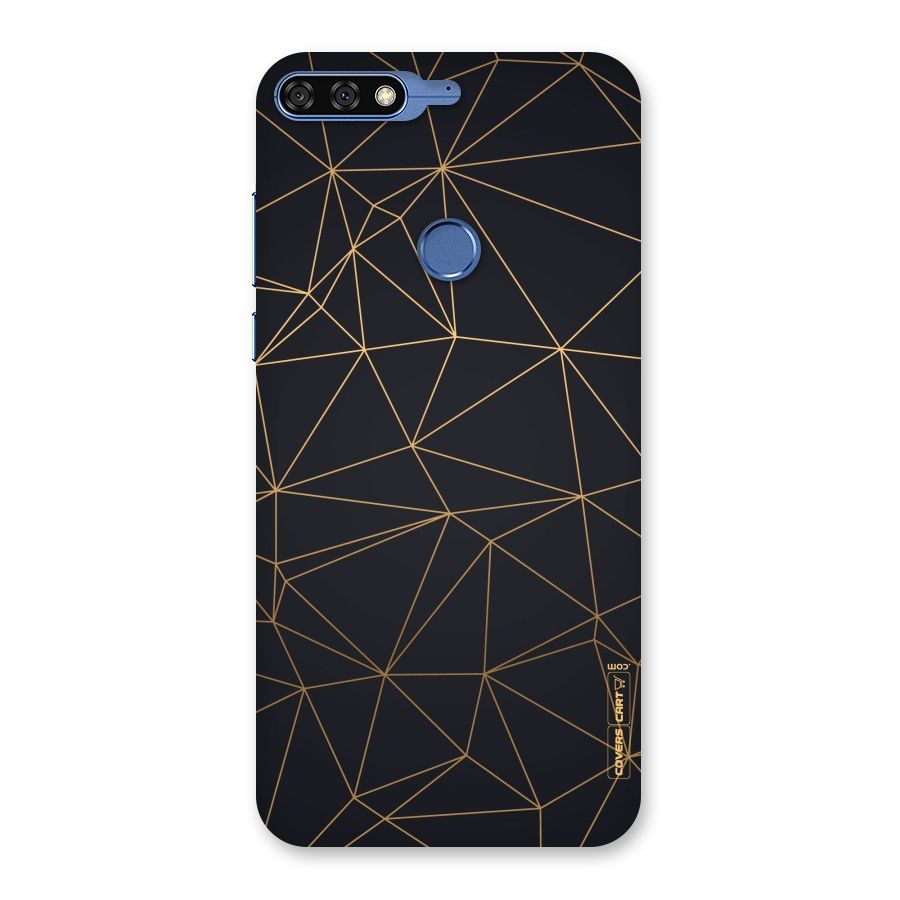 Black Golden Lines Back Case for Honor 7C