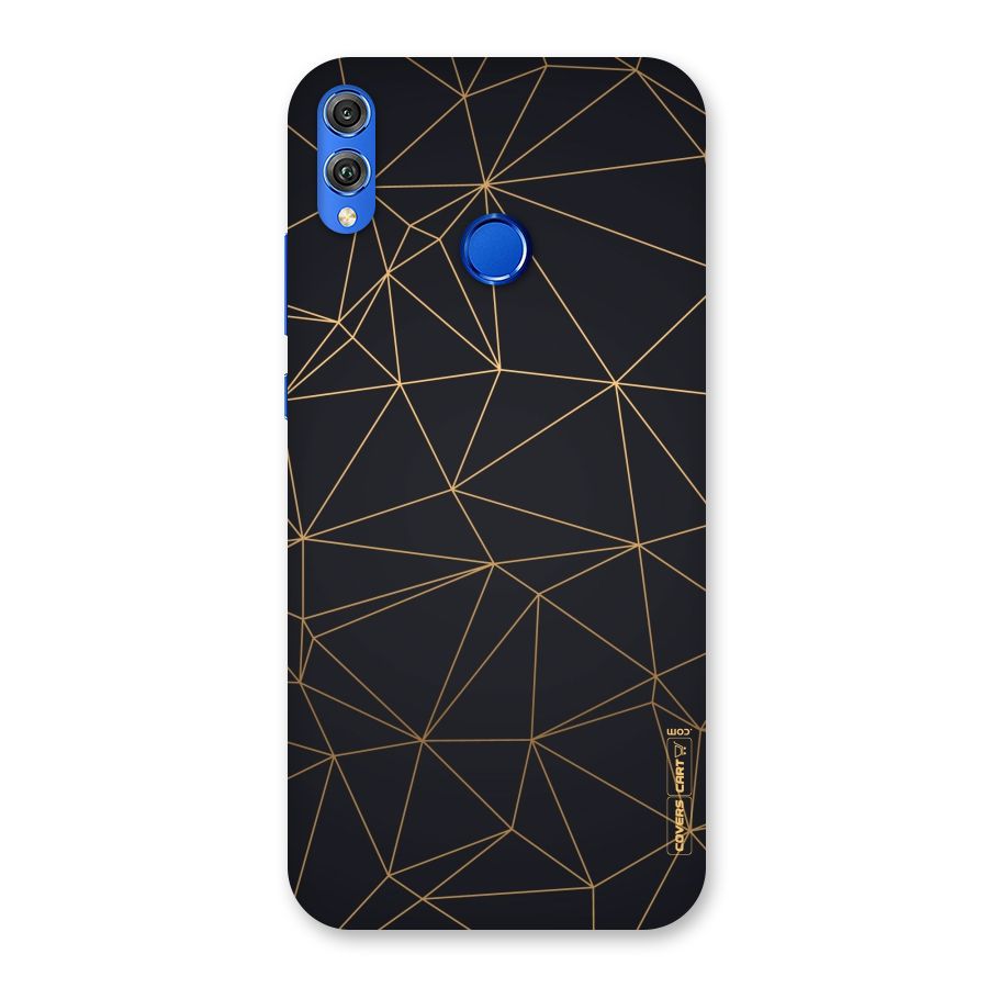 Black Golden Lines Back Case for Honor 8X