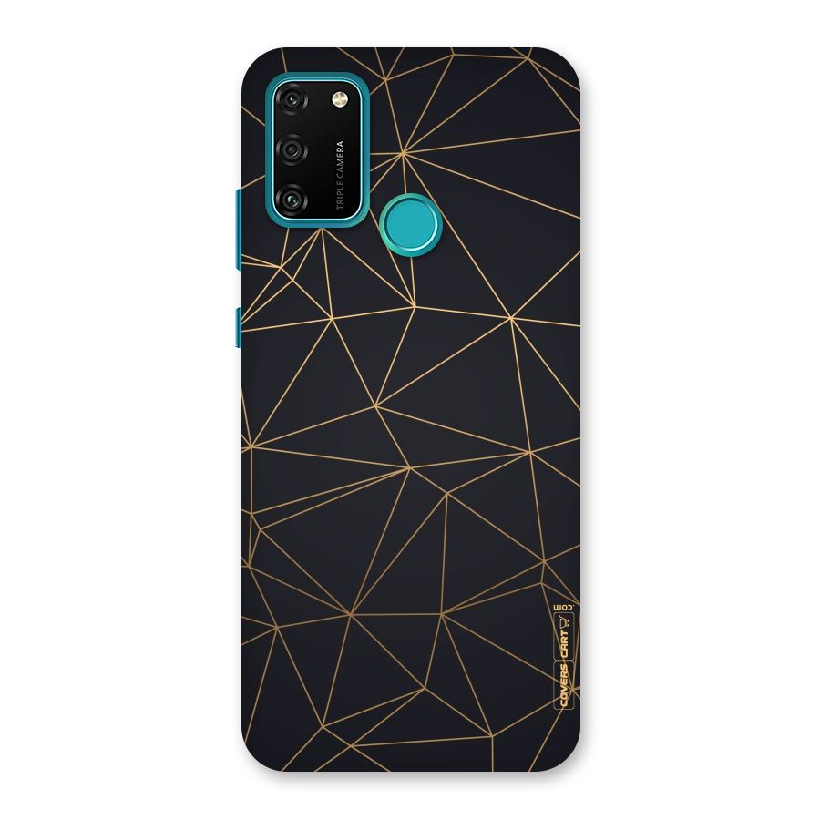 Black Golden Lines Back Case for Honor 9A