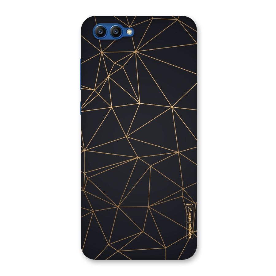 Black Golden Lines Back Case for Honor View 10