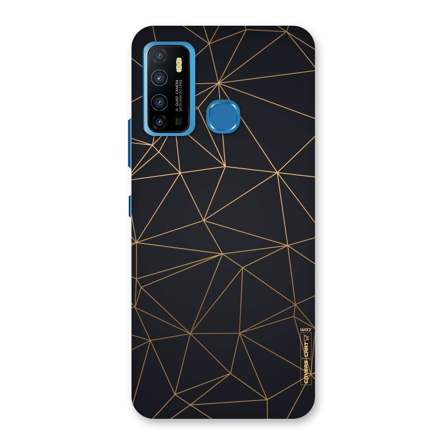 Black Golden Lines Back Case for Infinix Hot 9