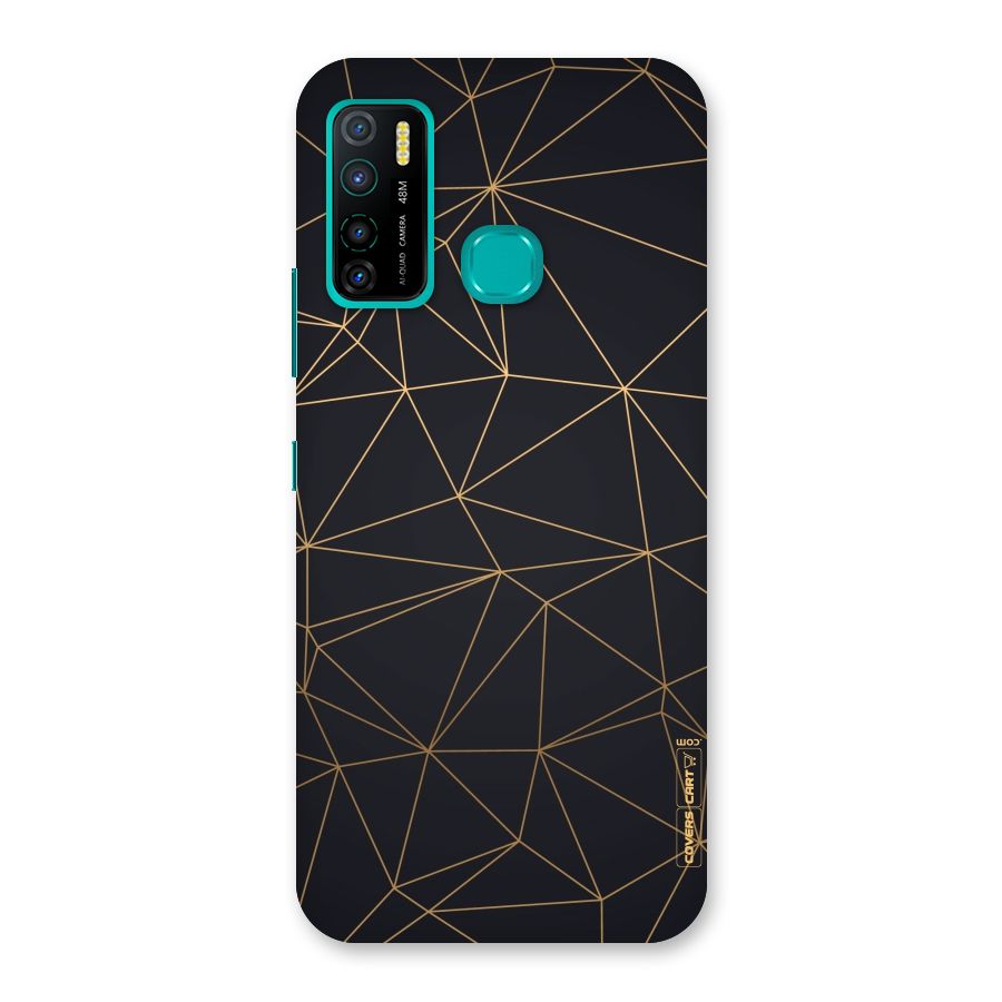 Black Golden Lines Back Case for Infinix Hot 9 Pro