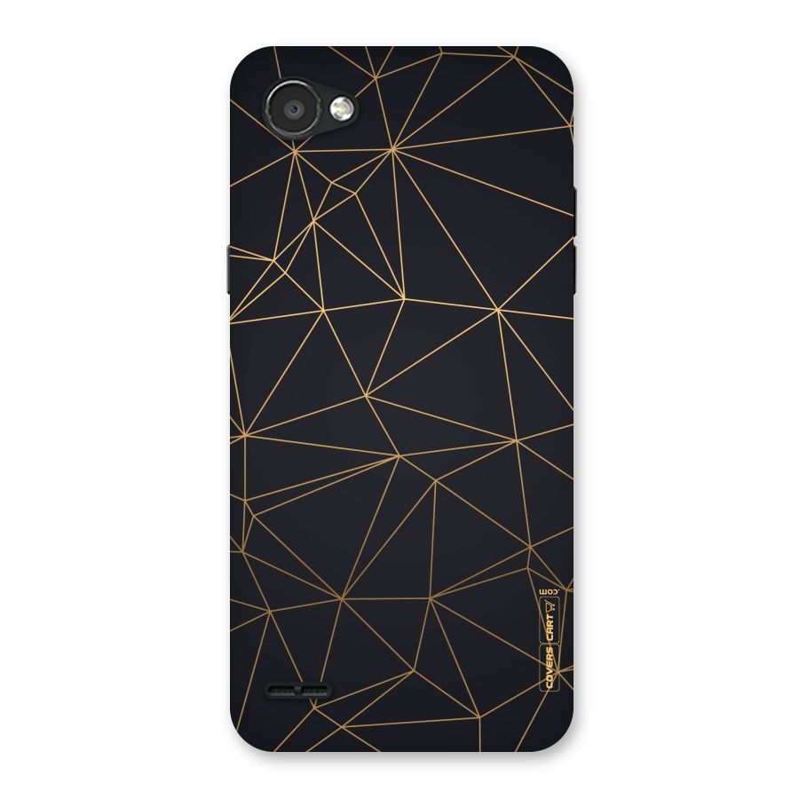 Black Golden Lines Back Case for LG Q6