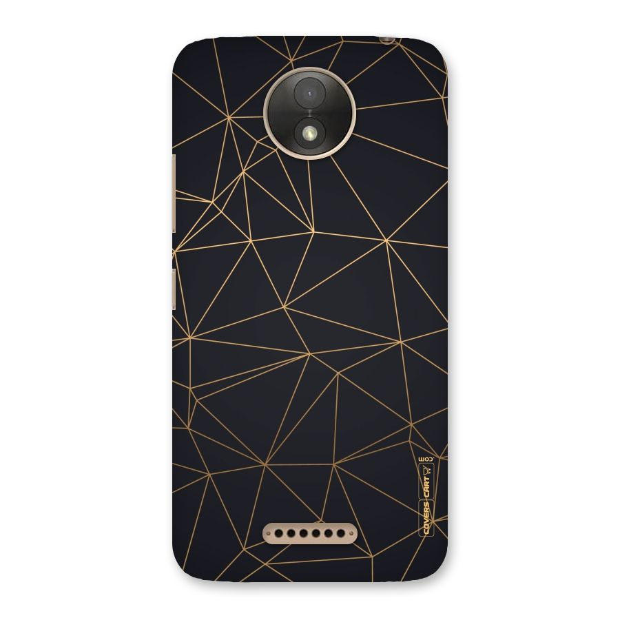 Black Golden Lines Back Case for Moto C Plus