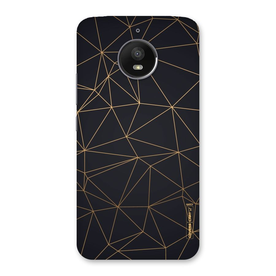 Black Golden Lines Back Case for Moto E4 Plus
