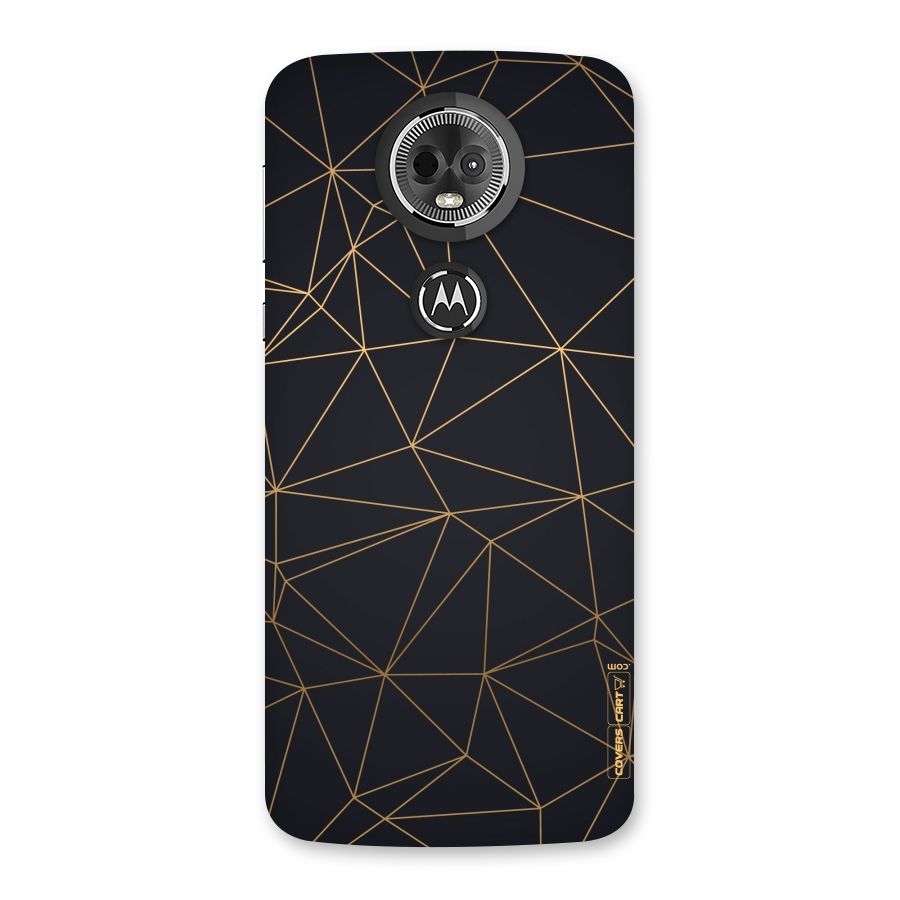 Black Golden Lines Back Case for Moto E5 Plus