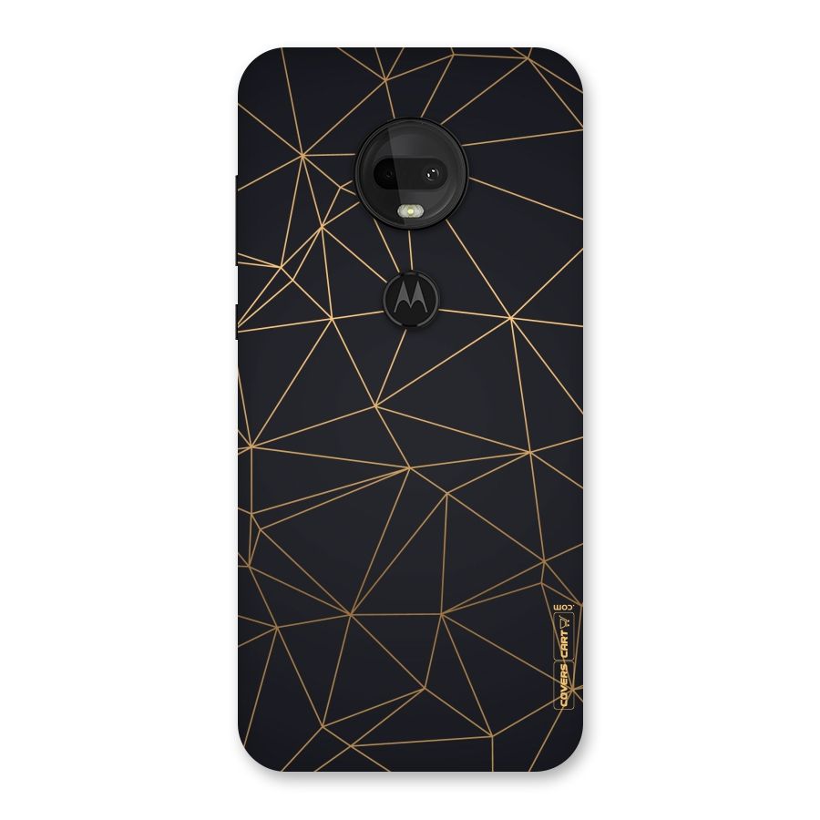 Black Golden Lines Back Case for Moto G7