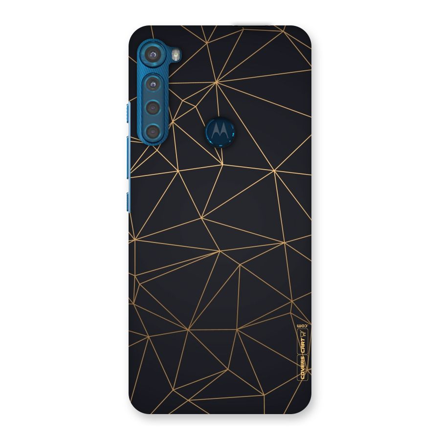 Black Golden Lines Back Case for Motorola One Fusion Plus