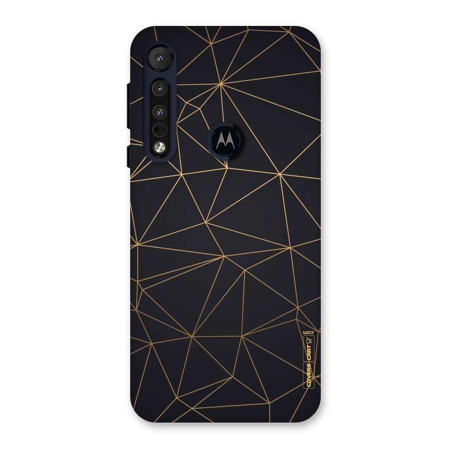 Black Golden Lines Back Case for Motorola One Macro