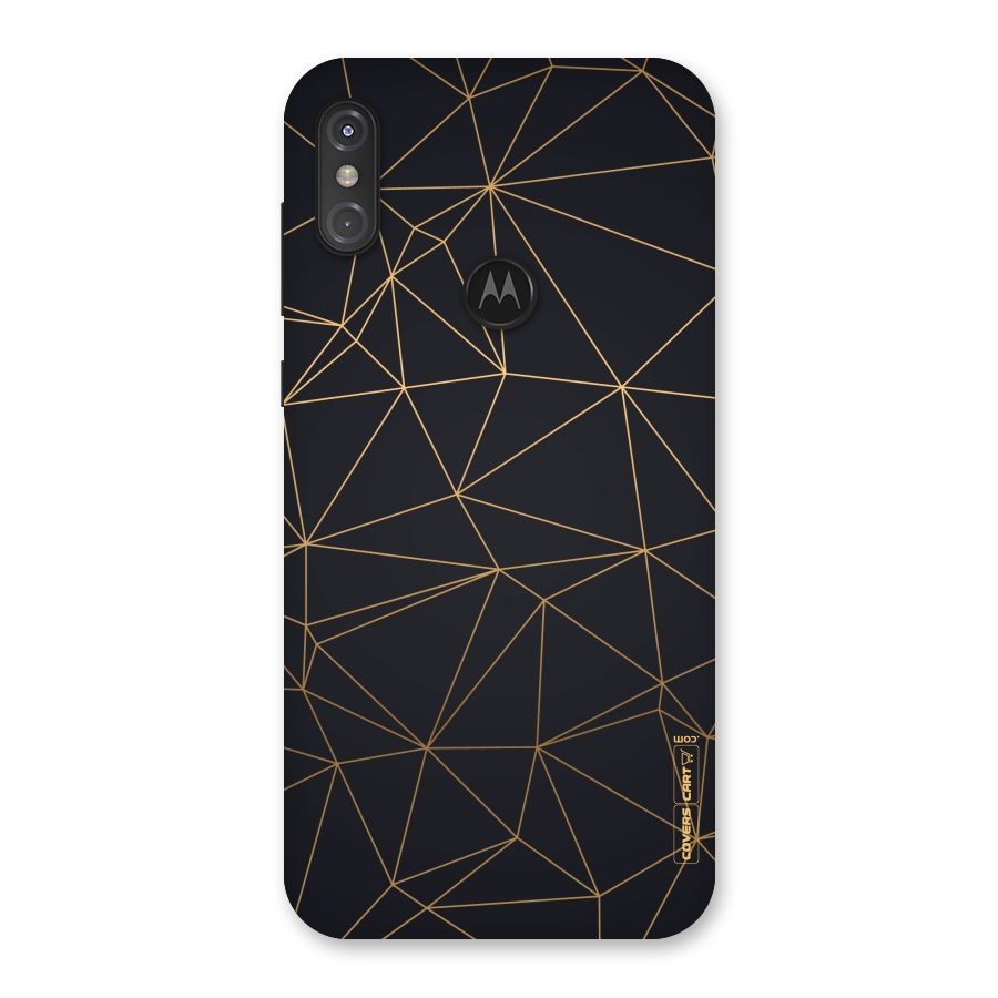Black Golden Lines Back Case for Motorola One Power