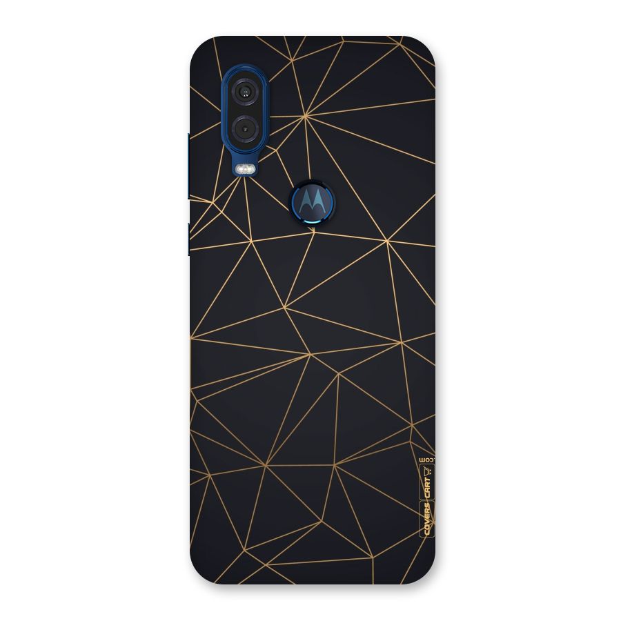 Black Golden Lines Back Case for Motorola One Vision