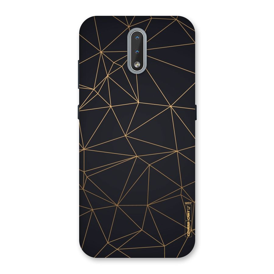 Black Golden Lines Back Case for Nokia 2.3