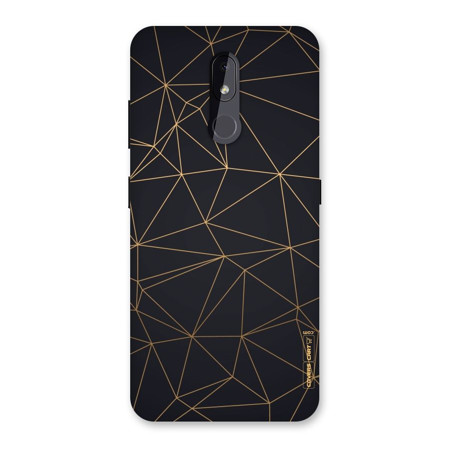 Black Golden Lines Back Case for Nokia 3.2