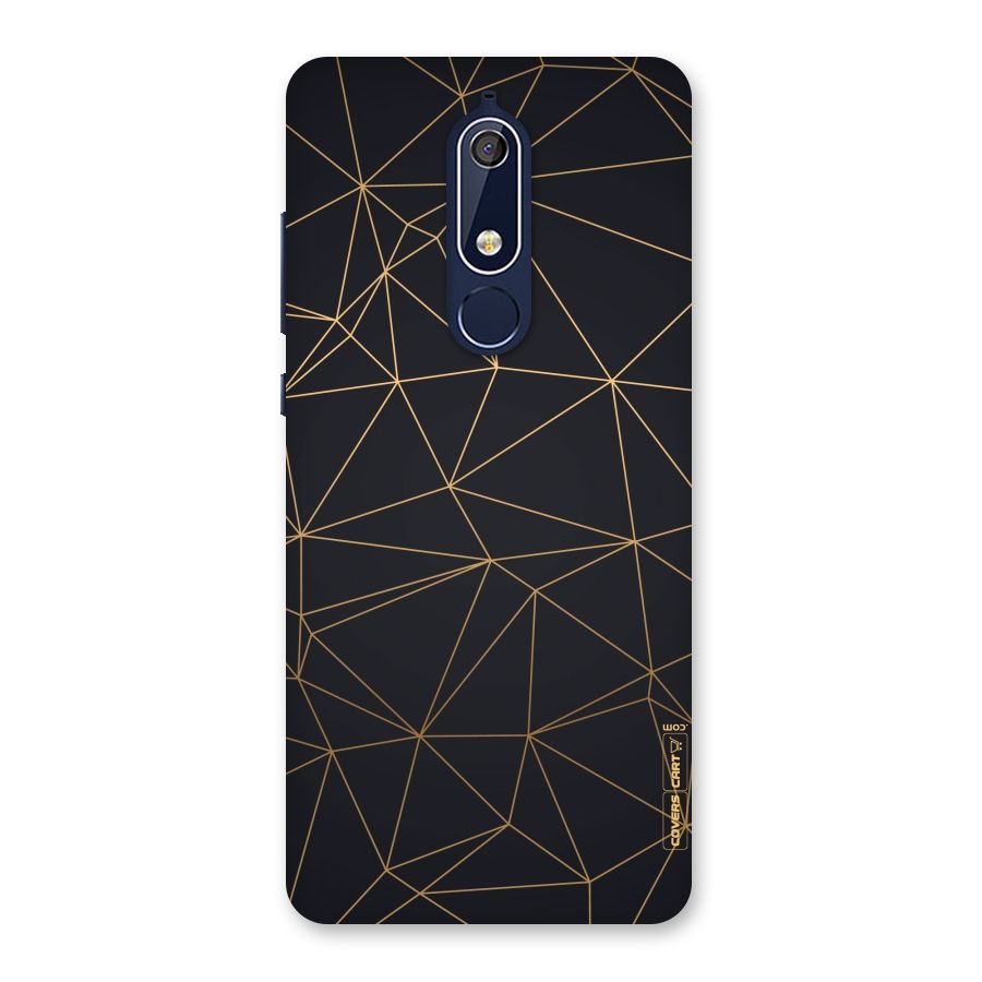 Black Golden Lines Back Case for Nokia 5.1