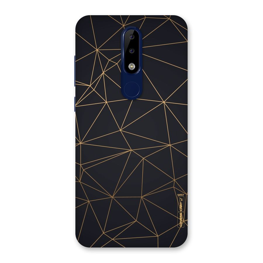 Black Golden Lines Back Case for Nokia 5.1 Plus