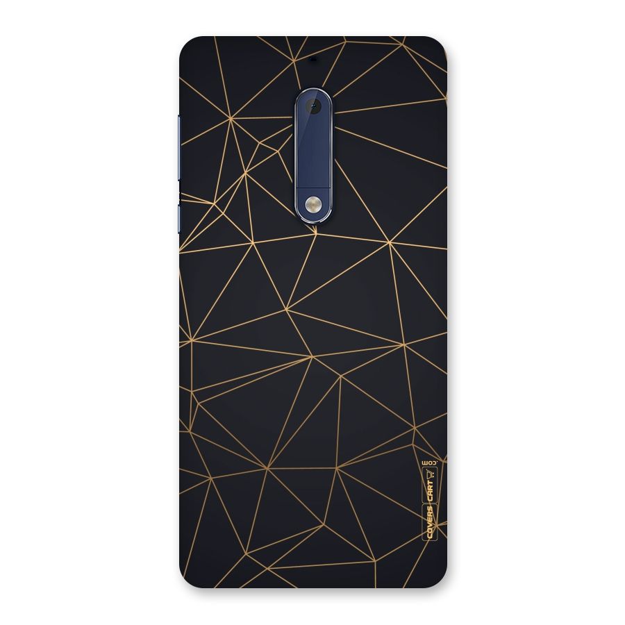 Black Golden Lines Back Case for Nokia 5