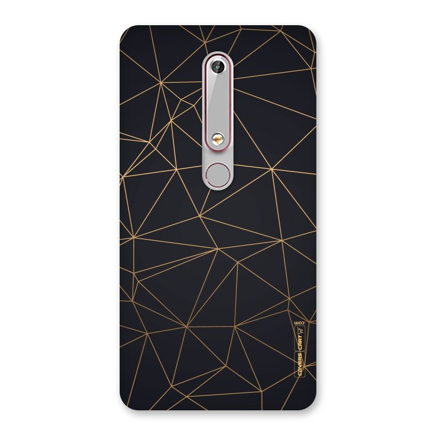 Black Golden Lines Back Case for Nokia 6.1