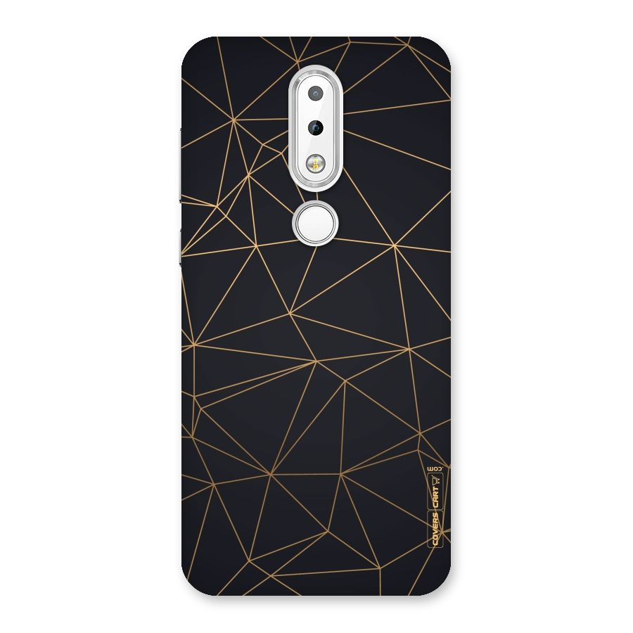 Black Golden Lines Back Case for Nokia 6.1 Plus