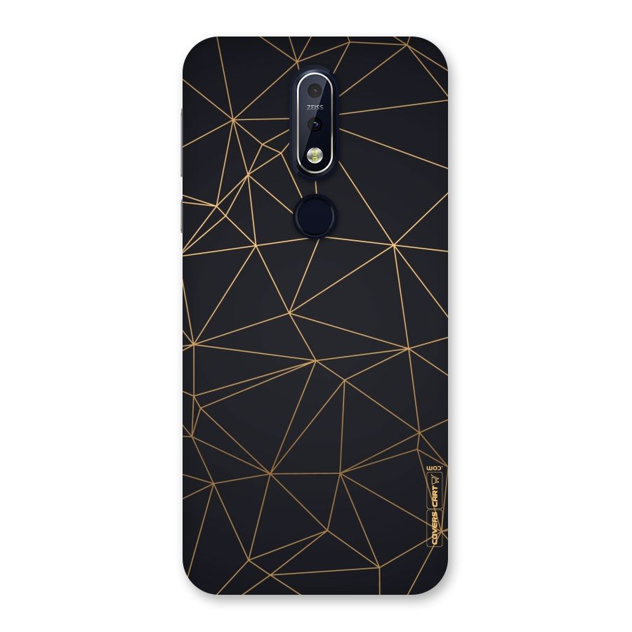 Black Golden Lines Back Case for Nokia 7.1