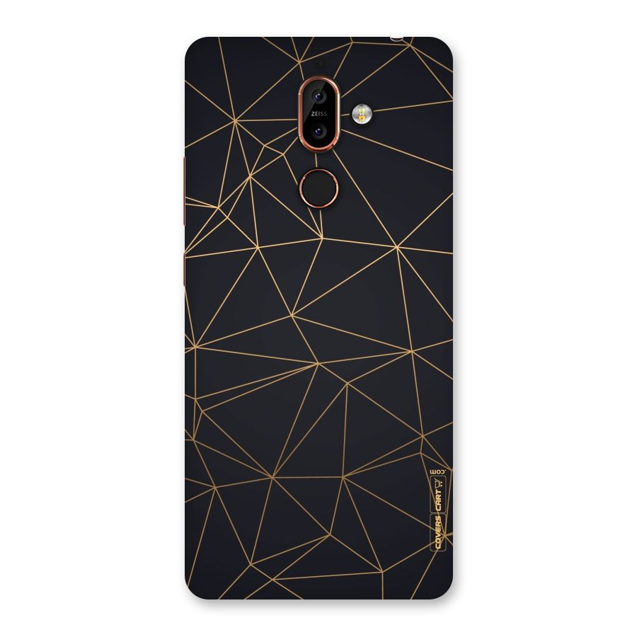 Black Golden Lines Back Case for Nokia 7 Plus