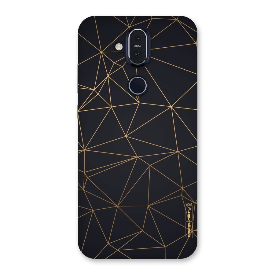 Black Golden Lines Back Case for Nokia 8.1