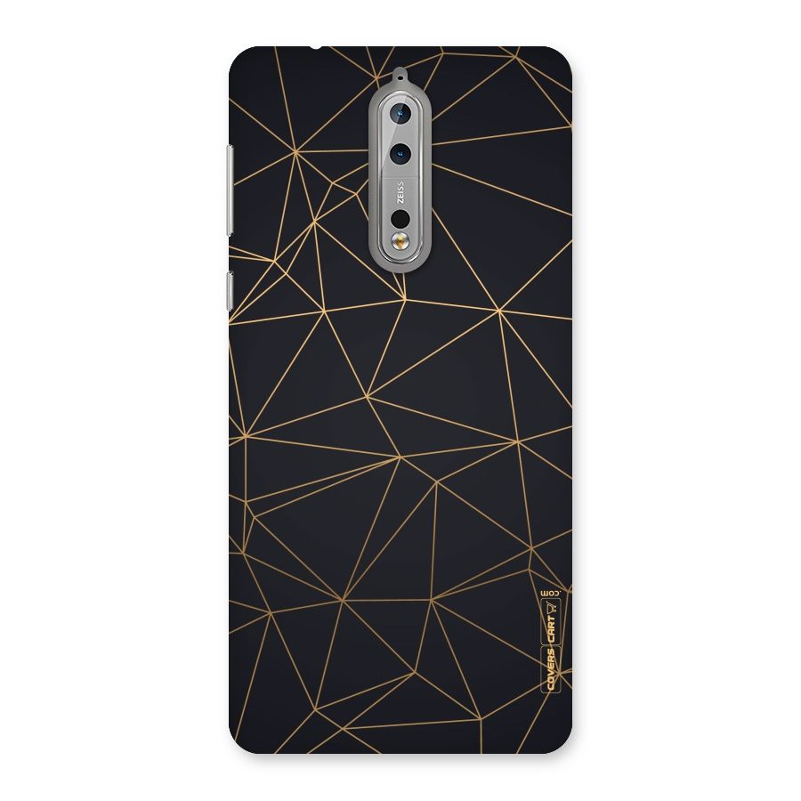Black Golden Lines Back Case for Nokia 8