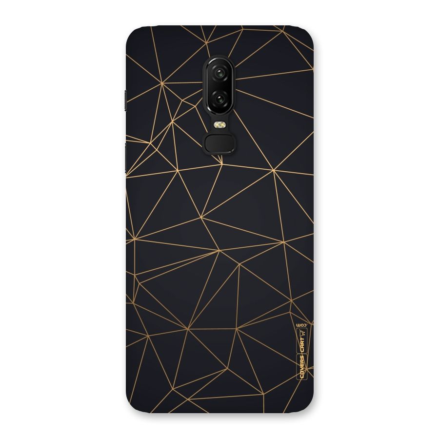 Black Golden Lines Back Case for OnePlus 6