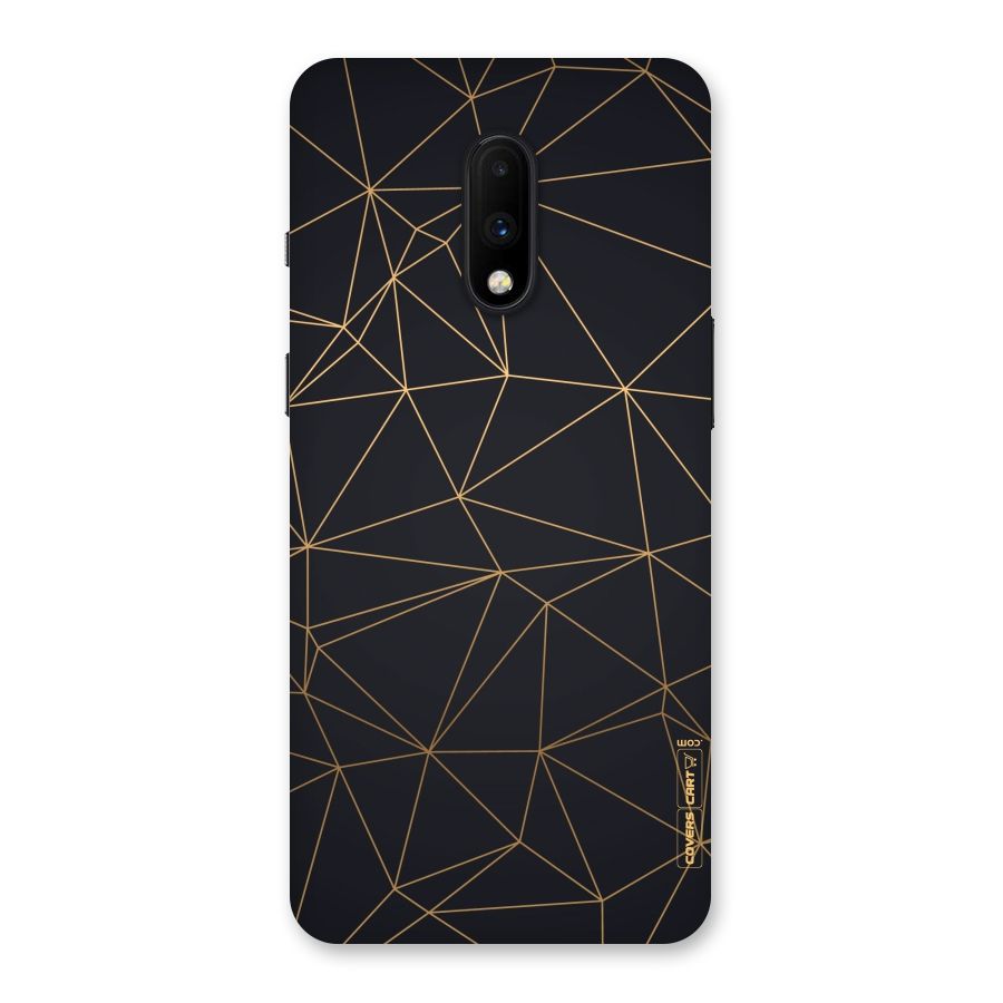 Black Golden Lines Back Case for OnePlus 7