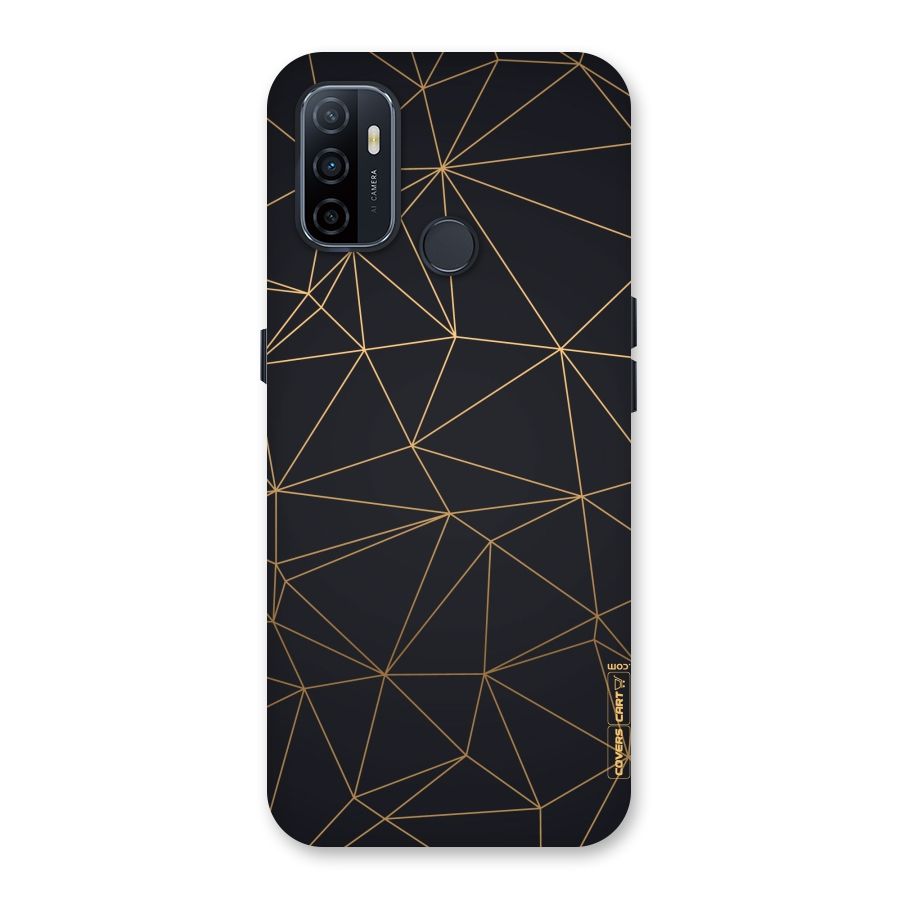 Black Golden Lines Back Case for Oppo A32