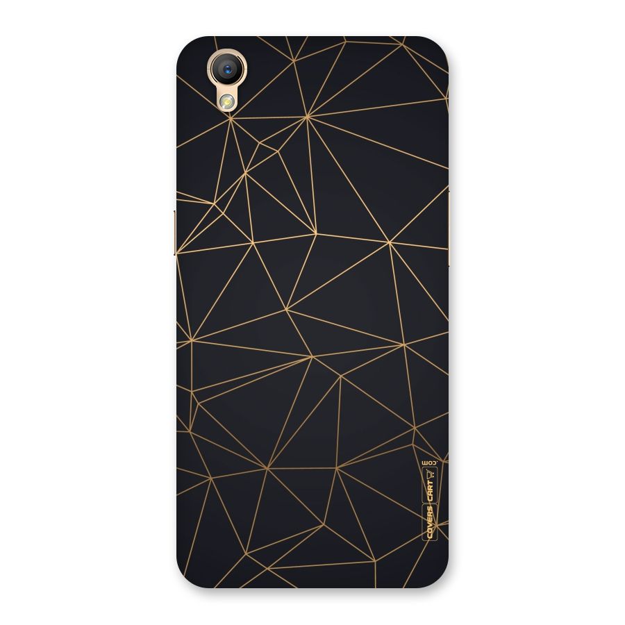Black Golden Lines Back Case for Oppo A37