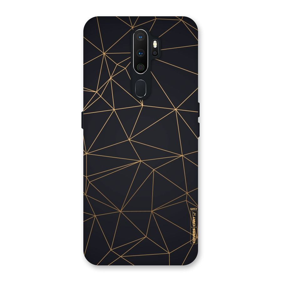 Black Golden Lines Back Case for Oppo A5 (2020)