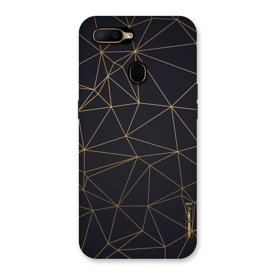 Black Golden Lines Back Case for Oppo A5s