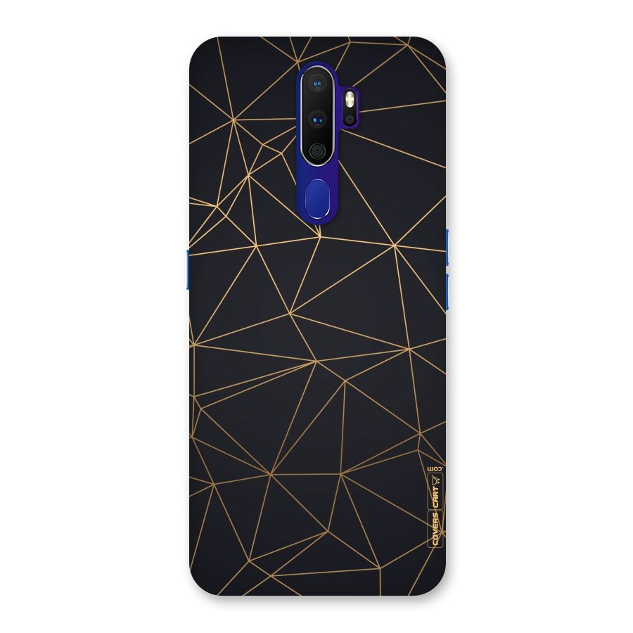 Black Golden Lines Back Case for Oppo A9 (2020)