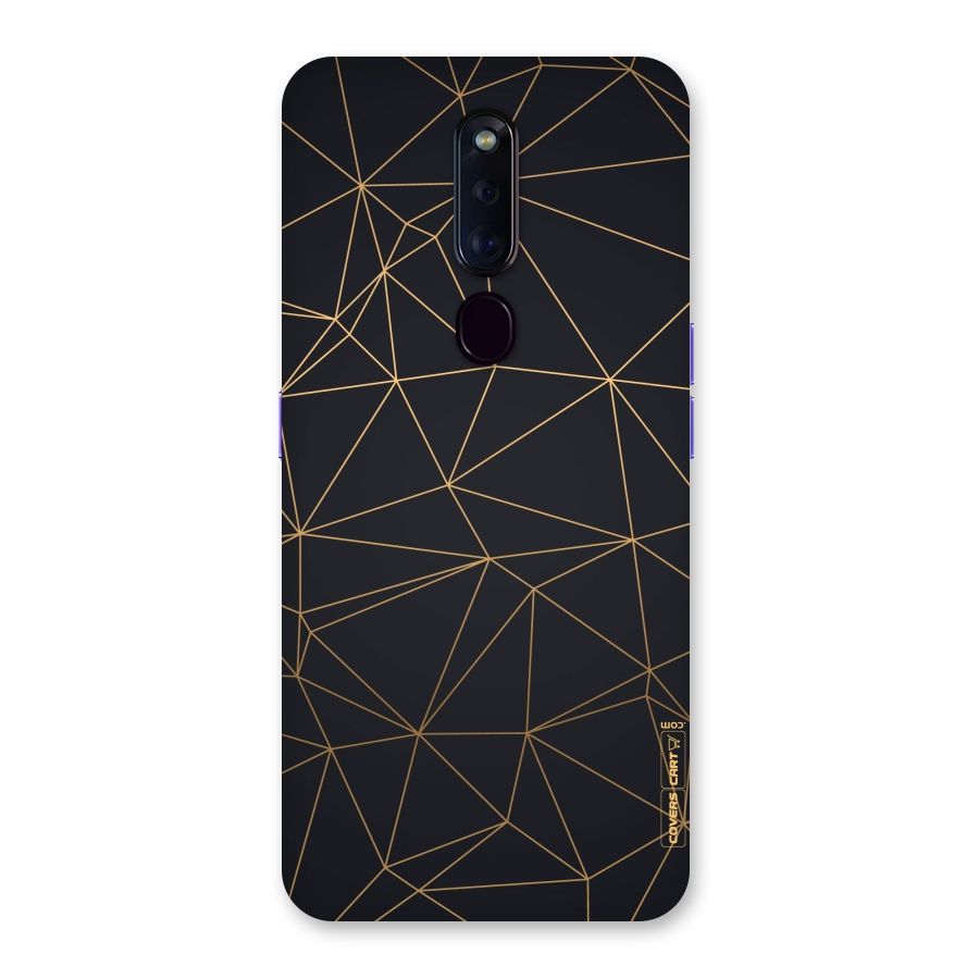 Black Golden Lines Back Case for Oppo F11 Pro