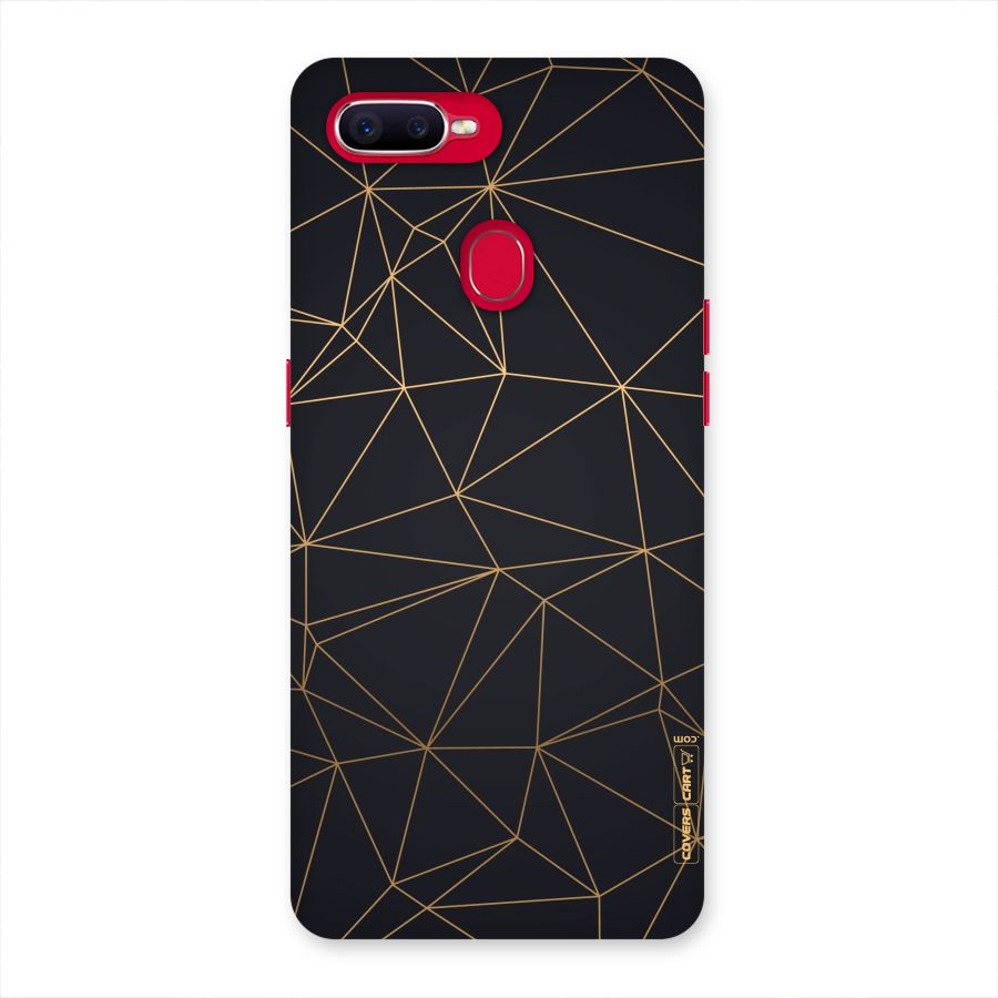Black Golden Lines Back Case for Oppo F9 Pro