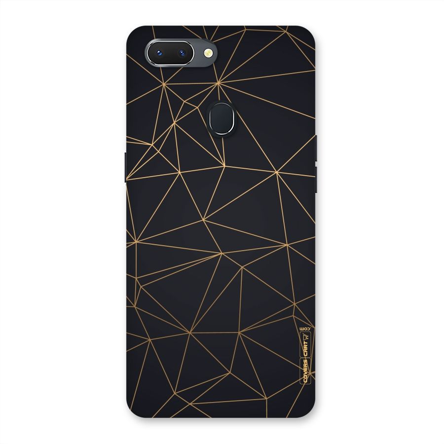 Black Golden Lines Back Case for Oppo Realme 2