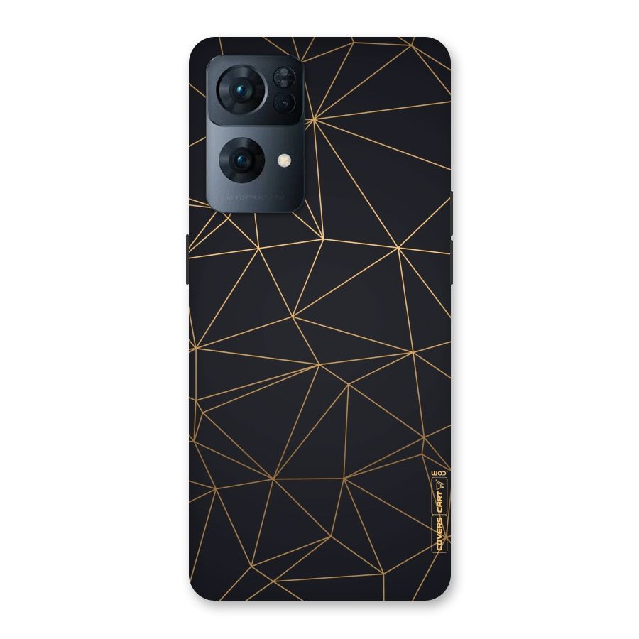 Black Golden Lines Back Case for Oppo Reno7 Pro 5G