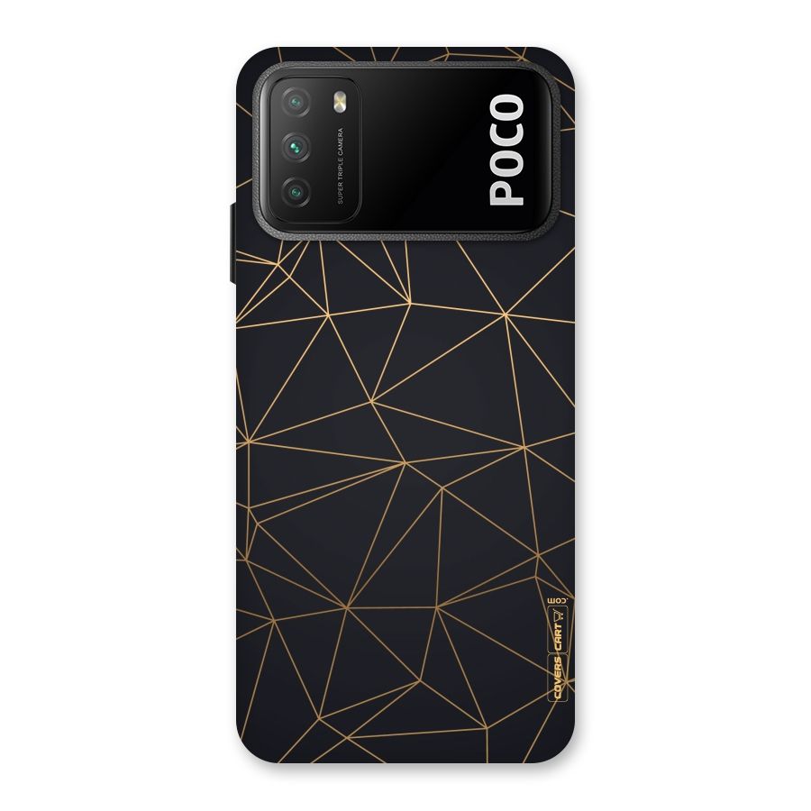 Black Golden Lines Back Case for Poco M3