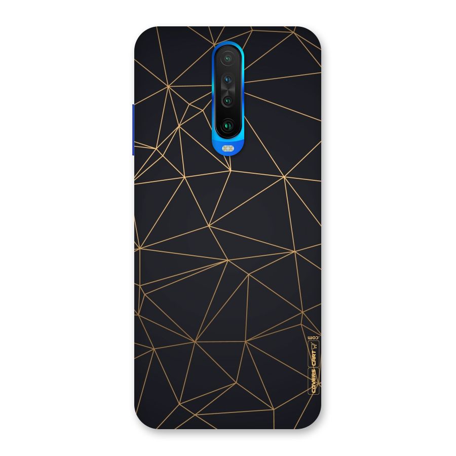 Black Golden Lines Back Case for Poco X2
