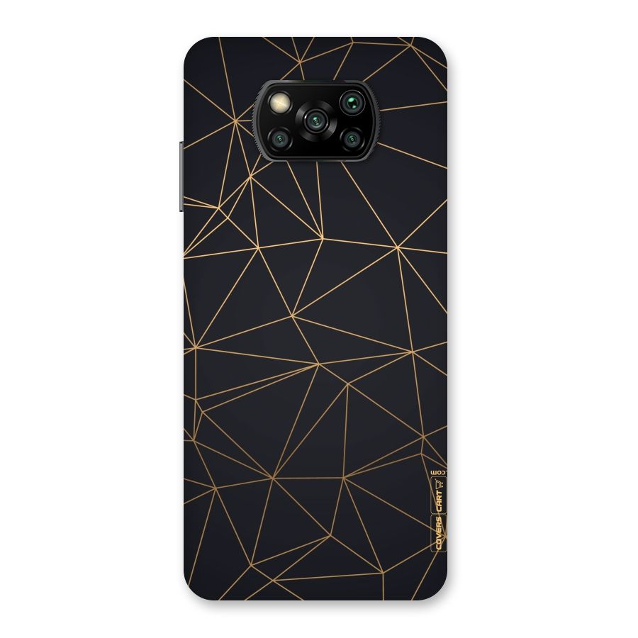 Black Golden Lines Back Case for Poco X3