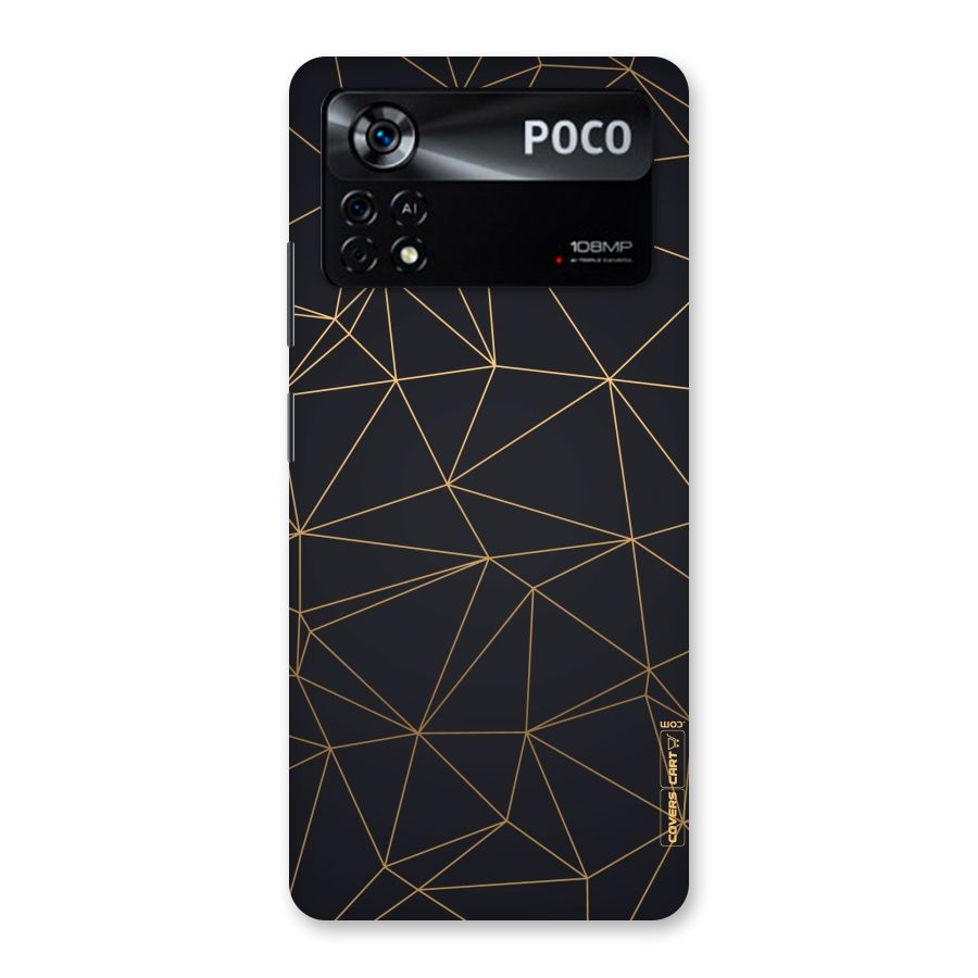 Black Golden Lines Back Case for Poco X4 Pro 5G