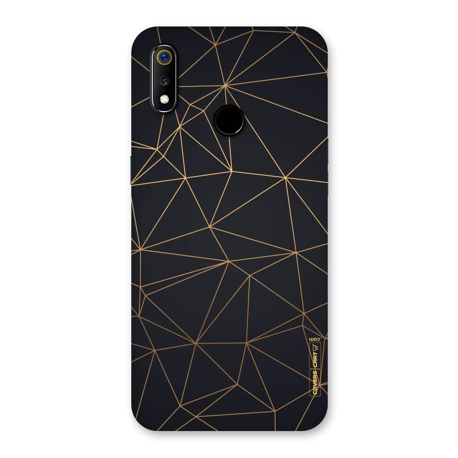 Black Golden Lines Back Case for Realme 3