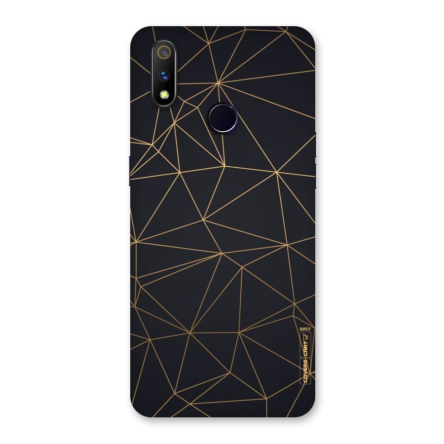 Black Golden Lines Back Case for Realme 3 Pro