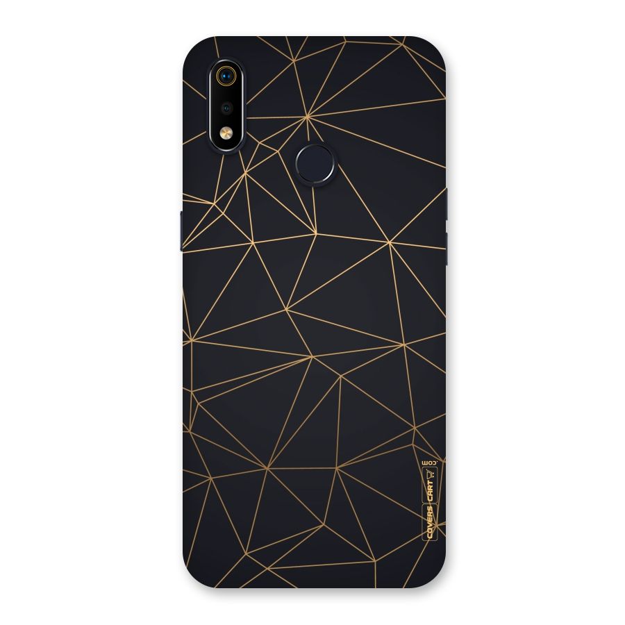 Black Golden Lines Back Case for Realme 3i