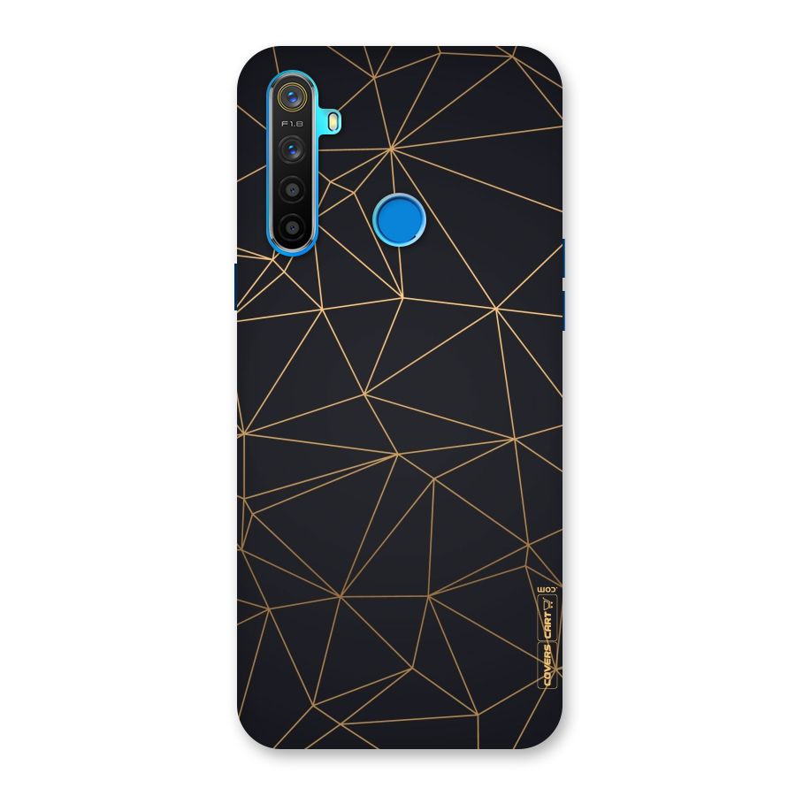 Black Golden Lines Back Case for Realme 5