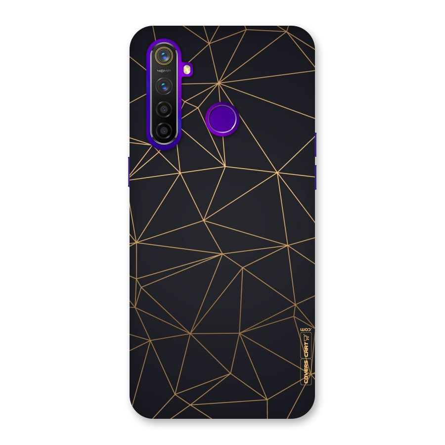 Black Golden Lines Back Case for Realme 5 Pro