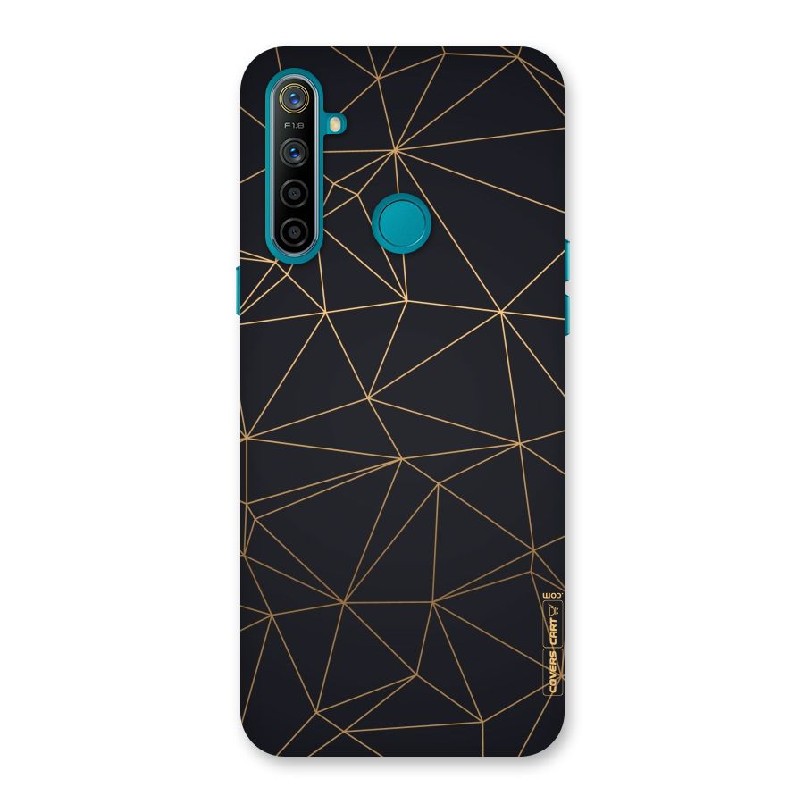 Black Golden Lines Back Case for Realme 5i