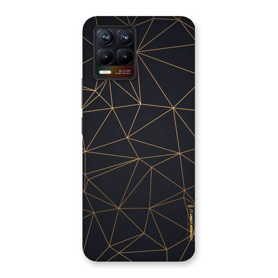 Black Golden Lines Back Case for Realme 8
